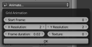 Texture Animation Panel: Grid