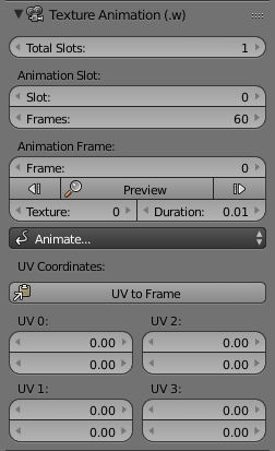 Texture Animation Panel